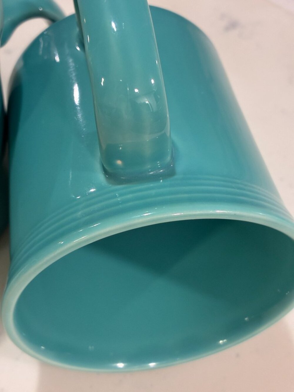 Fiestaware Java Coffee Mug Set of 2 Homer Laughlin China Turquoise 12 oz EUC - Picture 5 of 7